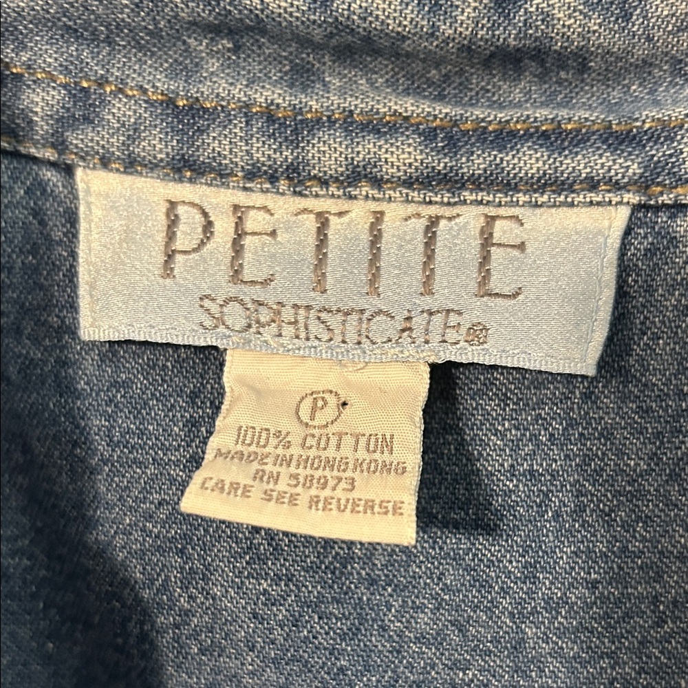 Petite Sophisticate Blue Embroidered Blouse - Picture 2 of 10